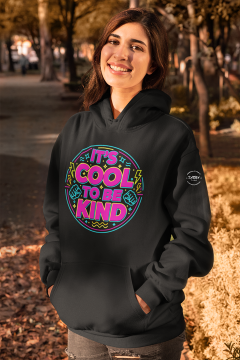 'Its Cool To Be Kind" KIndness Rocks Collection Round Design Unisex Hoodie