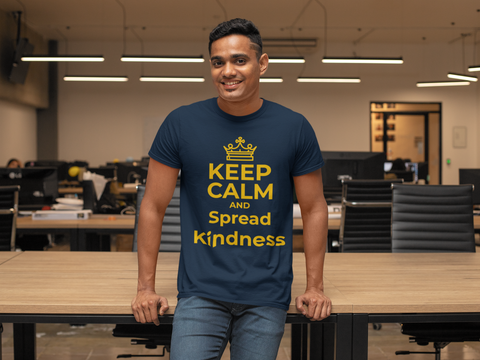 Karma Inc Apparel  Unisex T-Shirt "KEEP CALM AND SPREAD KINDNESS" Maize And Blue Preimum Bella-Canvass Unisex T-Shirt